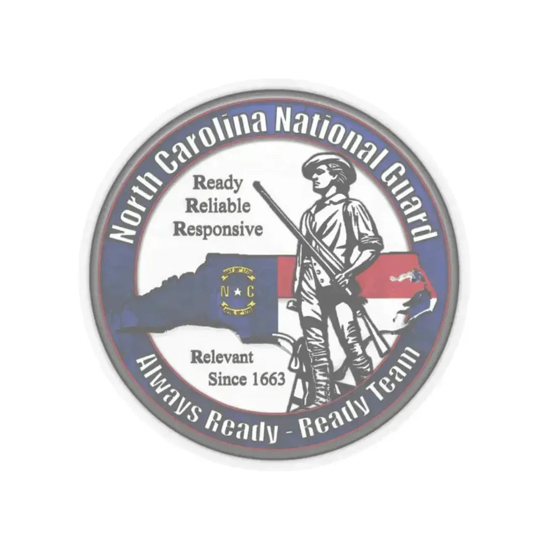 North Carolina National Guard - STICKER Vinyl Kiss-Cut Decal 2 Inch Transparent - The Sticker Space