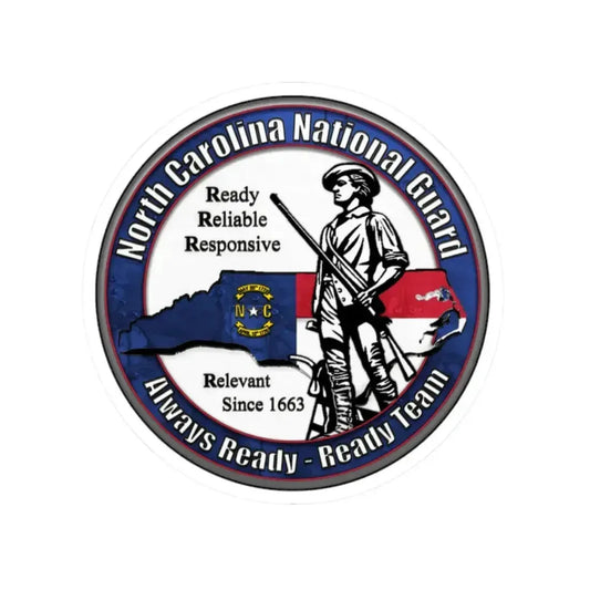 North Carolina National Guard - STICKER Vinyl Kiss-Cut Decal 2 Inch White - The Sticker Space