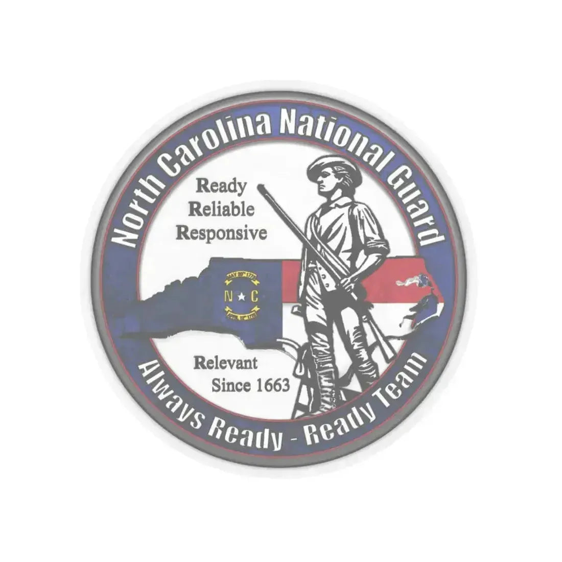 North Carolina National Guard - STICKER Vinyl Kiss-Cut Decal 4 Inch Transparent - The Sticker Space