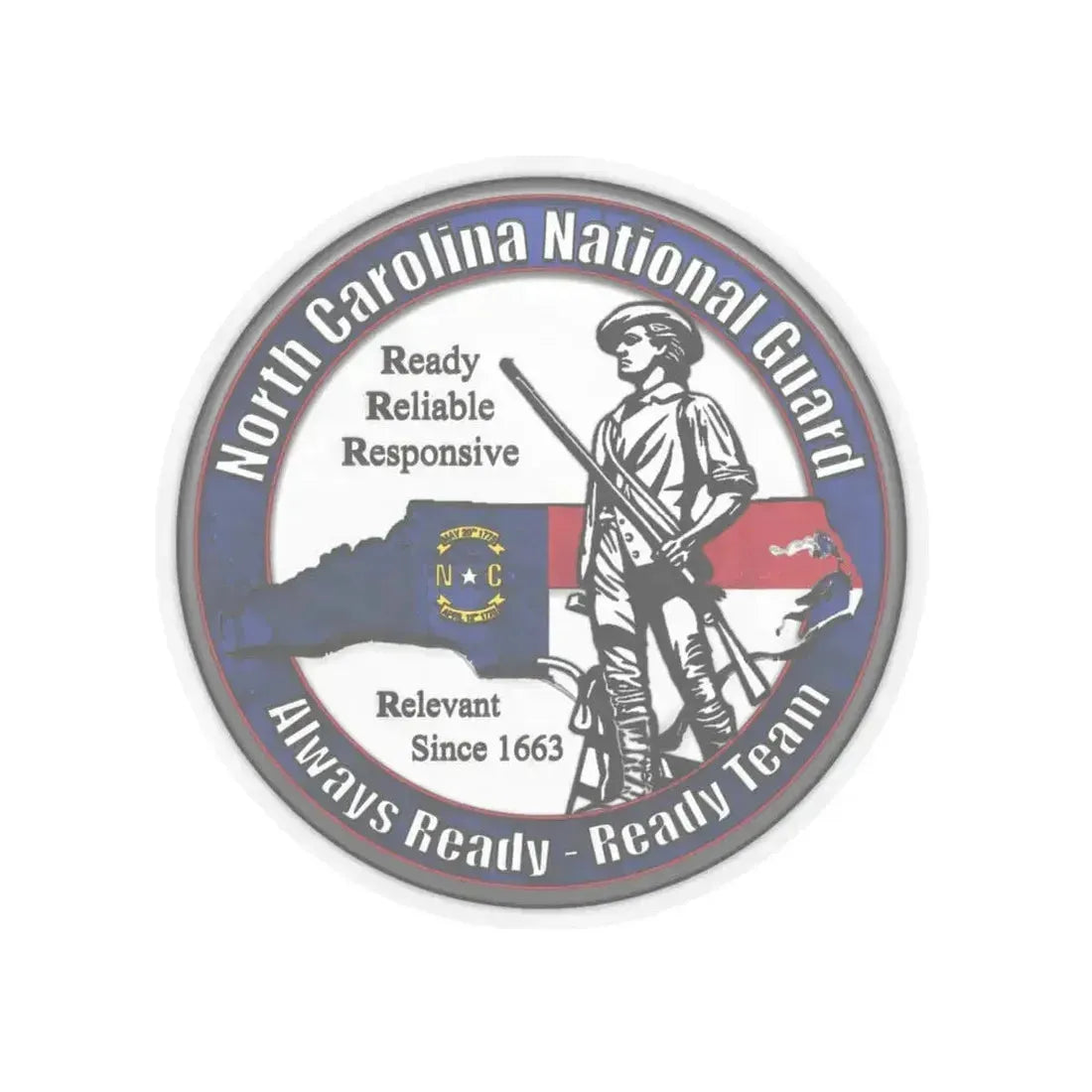 North Carolina National Guard - STICKER Vinyl Kiss-Cut Decal 6 Inch Transparent - The Sticker Space