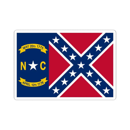 North Carolina Rebel Flag (United States) STICKER Vinyl Kiss-Cut Decal 2 Inch White - The Sticker Space