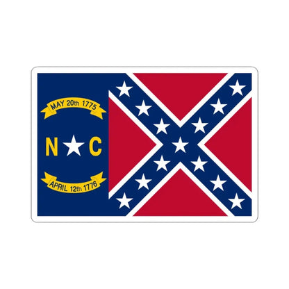 North Carolina Rebel Flag (United States) STICKER Vinyl Kiss-Cut Decal 3 Inch White - The Sticker Space