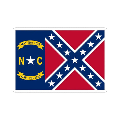 North Carolina Rebel Flag (United States) STICKER Vinyl Kiss-Cut Decal 4 Inch White - The Sticker Space