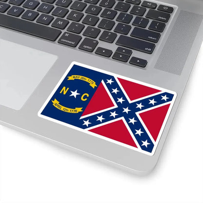 North Carolina Rebel Flag (United States) STICKER Vinyl Kiss-Cut Decal - The Sticker Space