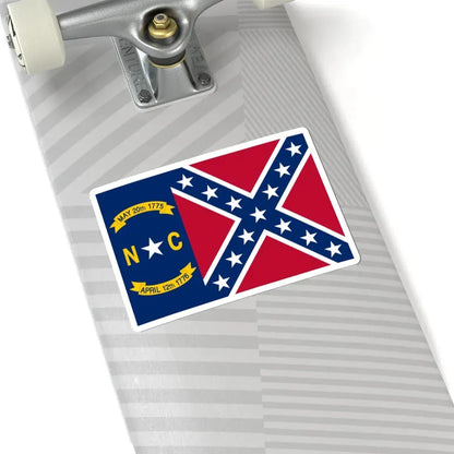 North Carolina Rebel Flag (United States) STICKER Vinyl Kiss-Cut Decal - The Sticker Space