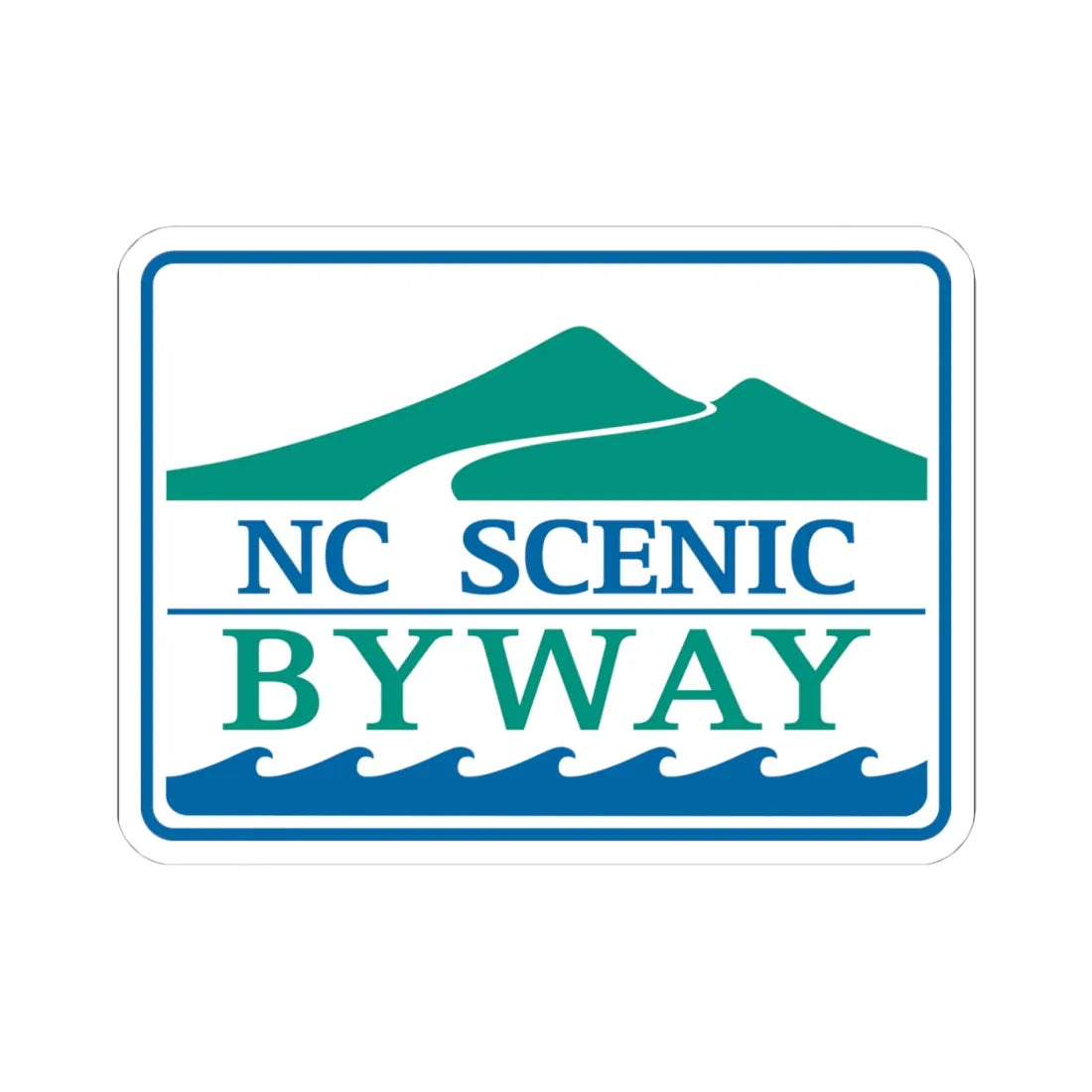 North Carolina Scenic Byway (North Carolina) (Road Sign) STICKER Vinyl Kiss-Cut Decal 4 Inch White - The Sticker Space