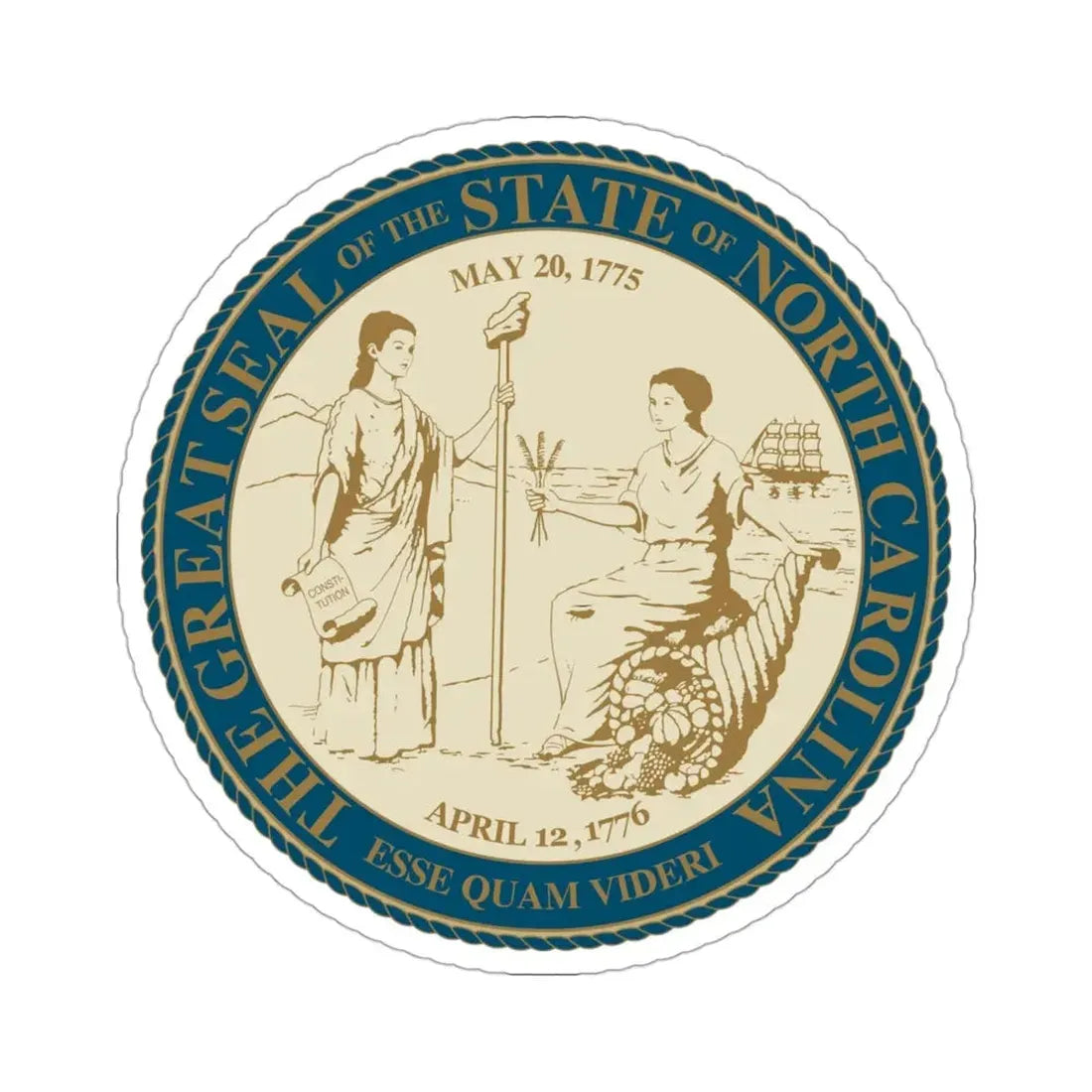 North Carolina State Seal v2 STICKER Vinyl Die-Cut Decal 3 Inch - The Sticker Space