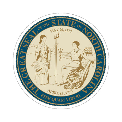 North Carolina State Seal v2 STICKER Vinyl Die-Cut Decal-5 Inch-The Sticker Space