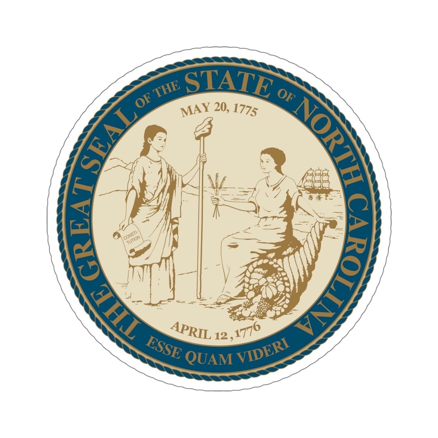 North Carolina State Seal v2 STICKER Vinyl Die-Cut Decal-6 Inch-The Sticker Space