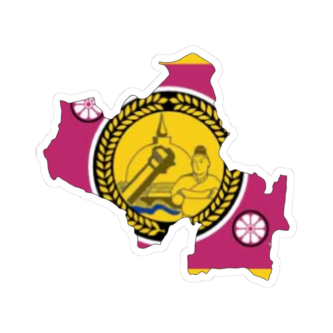 North Central Province Flag-map (Sri Lanka) STICKER Vinyl Kiss-Cut Decal 3 Inch White - The Sticker Space