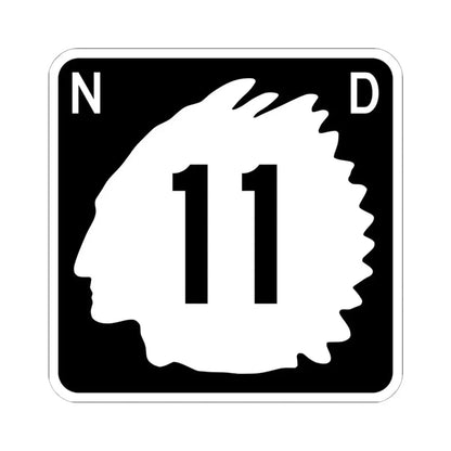 North Dakota 11 (North Dakota) (Road Sign) STICKER Vinyl Kiss-Cut Decal 6 Inch White - The Sticker Space
