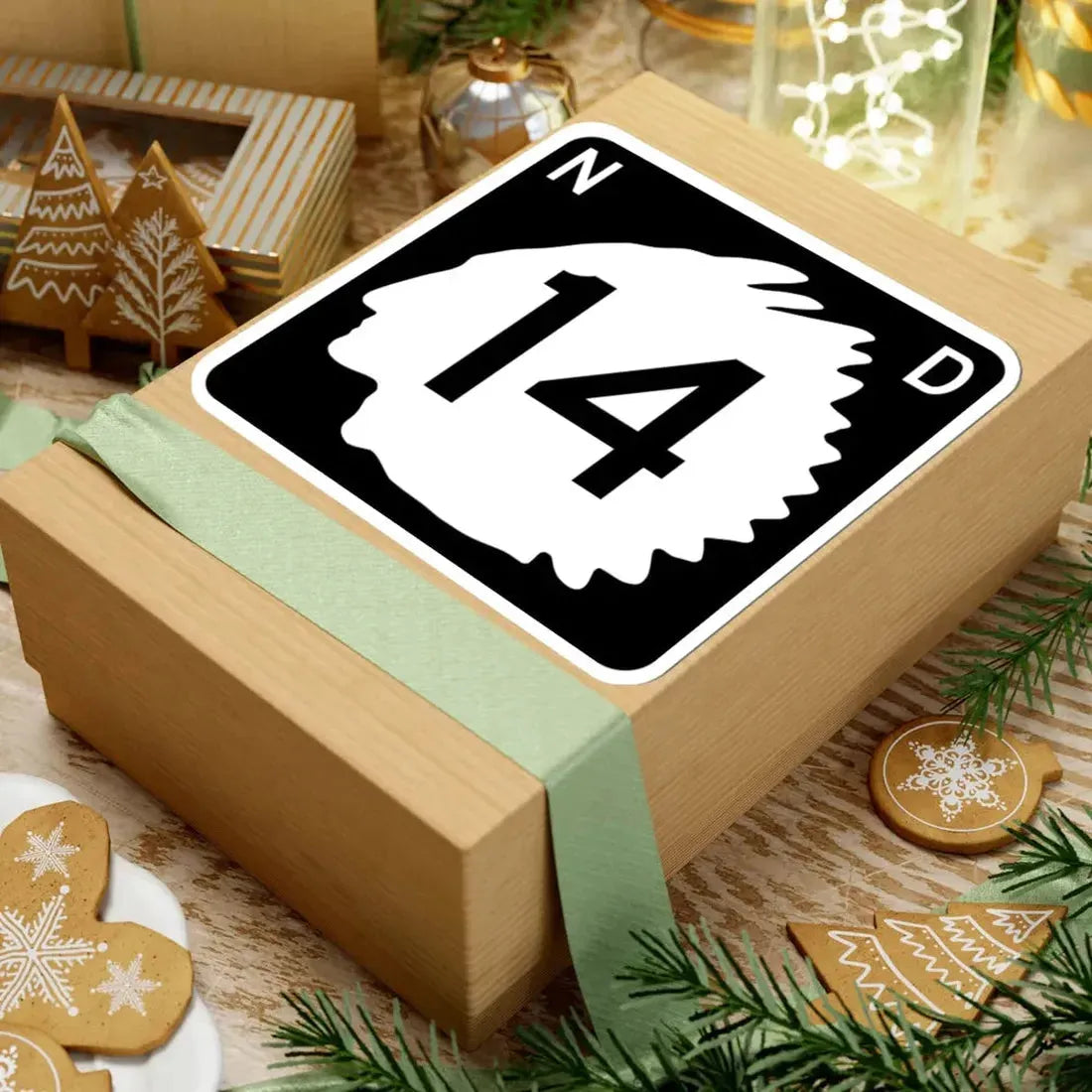 North Dakota 14 (North Dakota) (Road Sign) STICKER Vinyl Kiss-Cut Decal - The Sticker Space