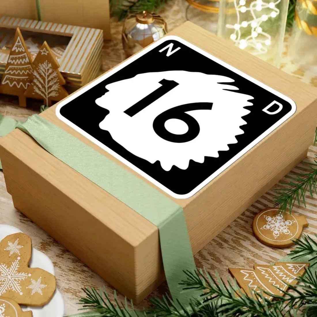 North Dakota 16 (North Dakota) (Road Sign) STICKER Vinyl Kiss-Cut Decal - The Sticker Space