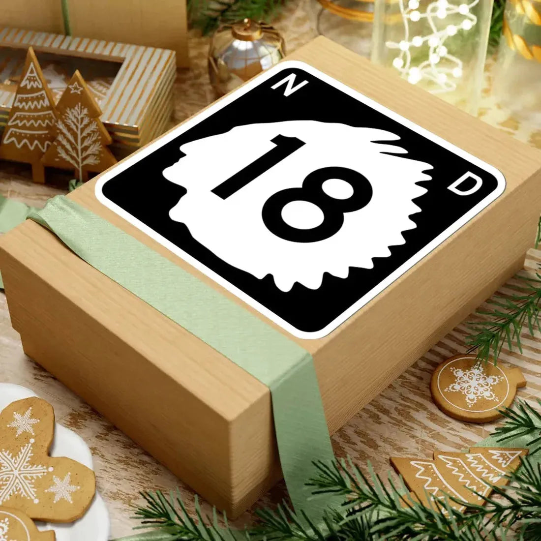 North Dakota 18 (North Dakota) (Road Sign) STICKER Vinyl Kiss-Cut Decal - The Sticker Space