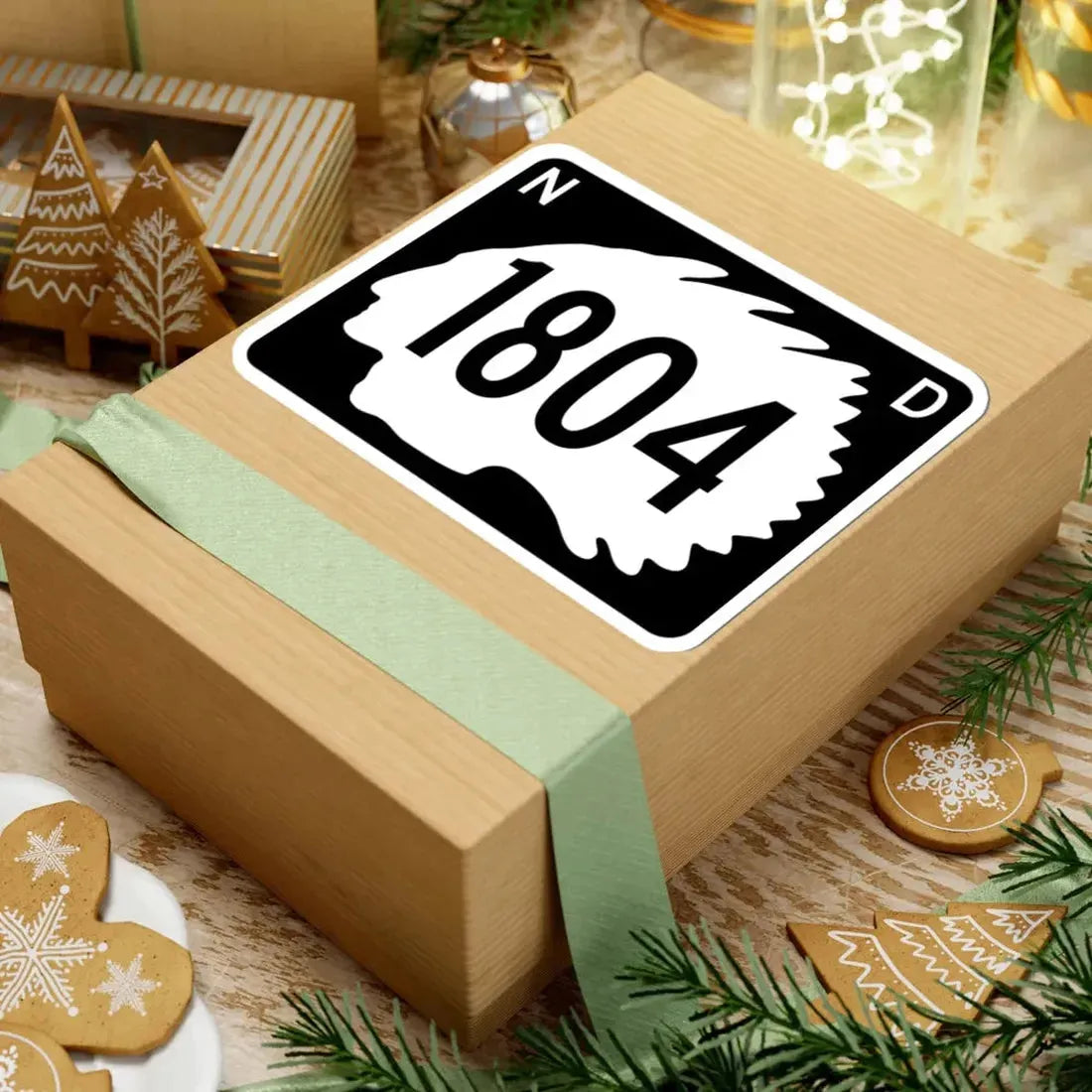 North Dakota 1804 (North Dakota) (Road Sign) STICKER Vinyl Kiss-Cut Decal - The Sticker Space