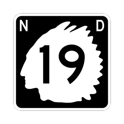 North Dakota 19 (North Dakota) (Road Sign) STICKER Vinyl Kiss-Cut Decal 6 Inch White - The Sticker Space