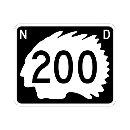 North Dakota 200 (North Dakota) (Road Sign) STICKER Vinyl Kiss-Cut Decal 6 Inch White - The Sticker Space