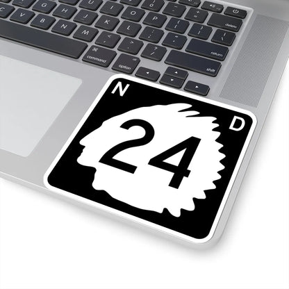 North Dakota 24 (North Dakota) (Road Sign) STICKER Vinyl Kiss-Cut Decal - The Sticker Space