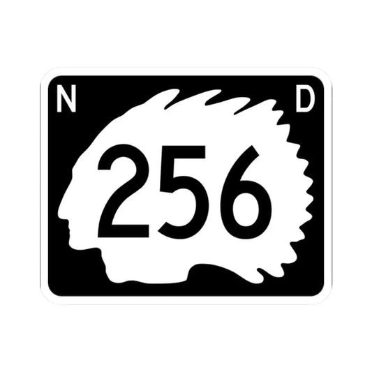 North Dakota 256 (North Dakota) (Road Sign) STICKER Vinyl Kiss-Cut Decal 2 Inch White - The Sticker Space