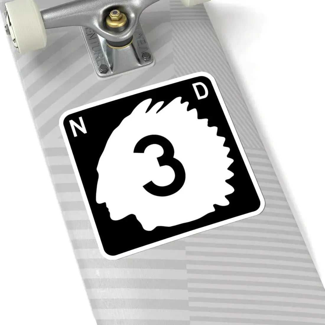 North Dakota 3 (North Dakota) (Road Sign) STICKER Vinyl Kiss-Cut Decal - The Sticker Space