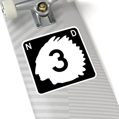 North Dakota 3 (North Dakota) (Road Sign) STICKER Vinyl Kiss-Cut Decal - The Sticker Space