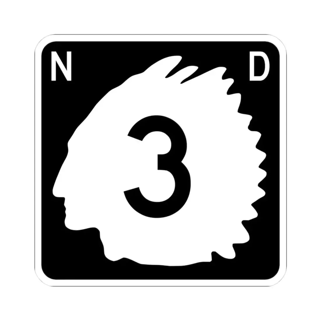 North Dakota 3 (North Dakota) (Road Sign) STICKER Vinyl Kiss-Cut Decal - The Sticker Space