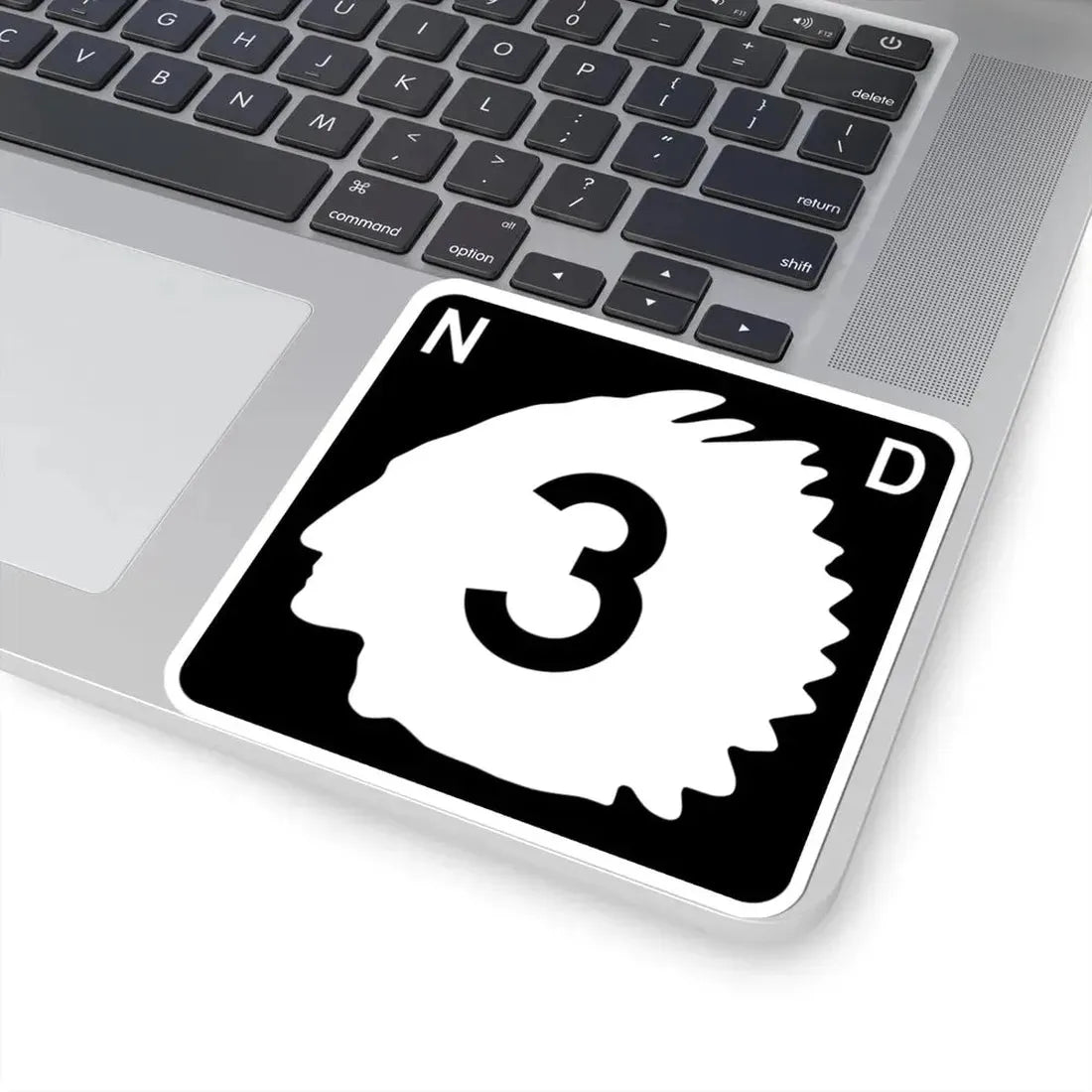 North Dakota 3 (North Dakota) (Road Sign) STICKER Vinyl Kiss-Cut Decal - The Sticker Space