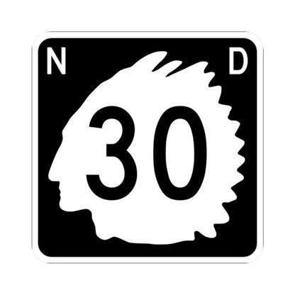 North Dakota 30 (North Dakota) (Road Sign) STICKER Vinyl Kiss-Cut Decal 2 Inch White - The Sticker Space