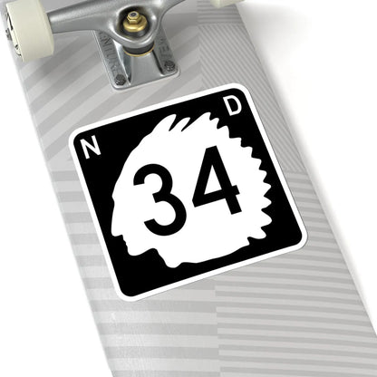 North Dakota 34 (North Dakota) (Road Sign) STICKER Vinyl Kiss-Cut Decal - The Sticker Space