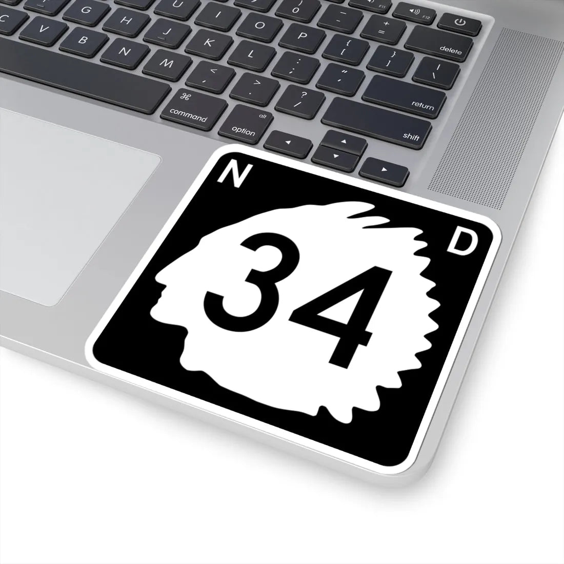 North Dakota 34 (North Dakota) (Road Sign) STICKER Vinyl Kiss-Cut Decal - The Sticker Space