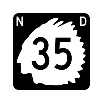 North Dakota 35 (North Dakota) (Road Sign) STICKER Vinyl Kiss-Cut Decal 2 Inch White - The Sticker Space