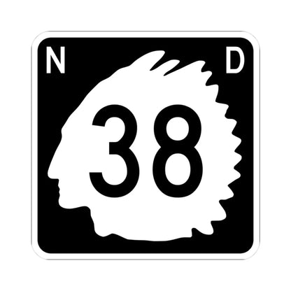 North Dakota 38 (North Dakota) (Road Sign) STICKER Vinyl Kiss-Cut Decal 3 Inch White - The Sticker Space