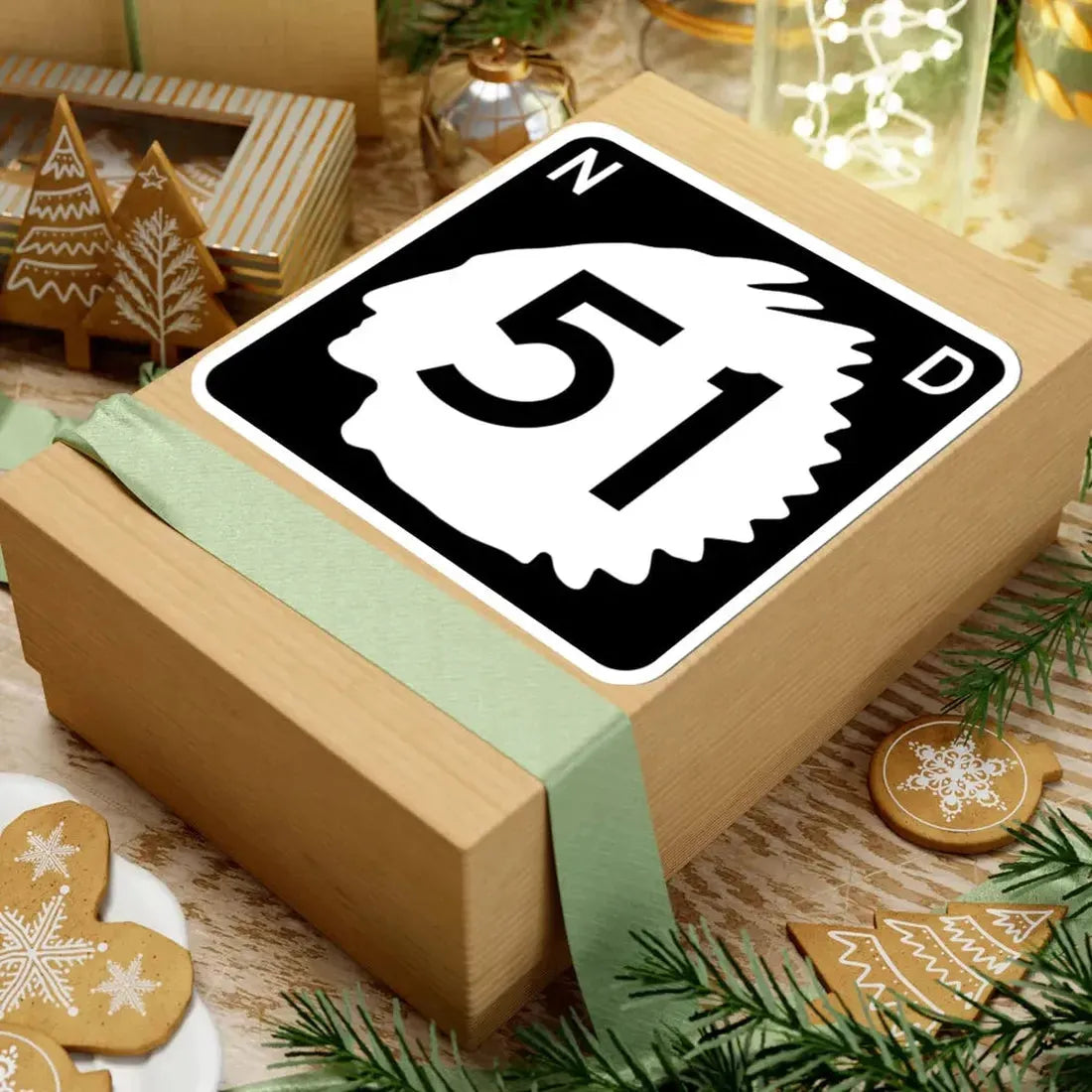 North Dakota 51 (North Dakota) (Road Sign) STICKER Vinyl Kiss-Cut Decal - The Sticker Space