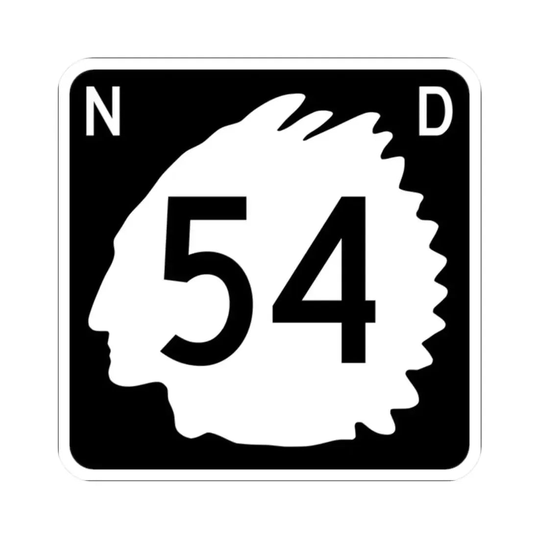 North Dakota 54 (North Dakota) (Road Sign) STICKER Vinyl Kiss-Cut Decal - The Sticker Space
