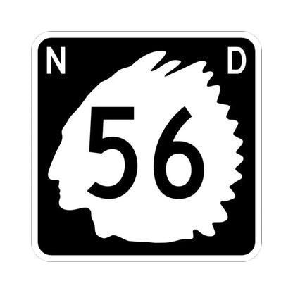 North Dakota 56 (North Dakota) (Road Sign) STICKER Vinyl Kiss-Cut Decal 3 Inch White - The Sticker Space