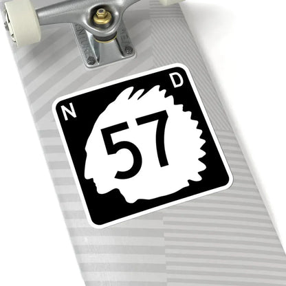 North Dakota 57 (North Dakota) (Road Sign) STICKER Vinyl Kiss-Cut Decal - The Sticker Space