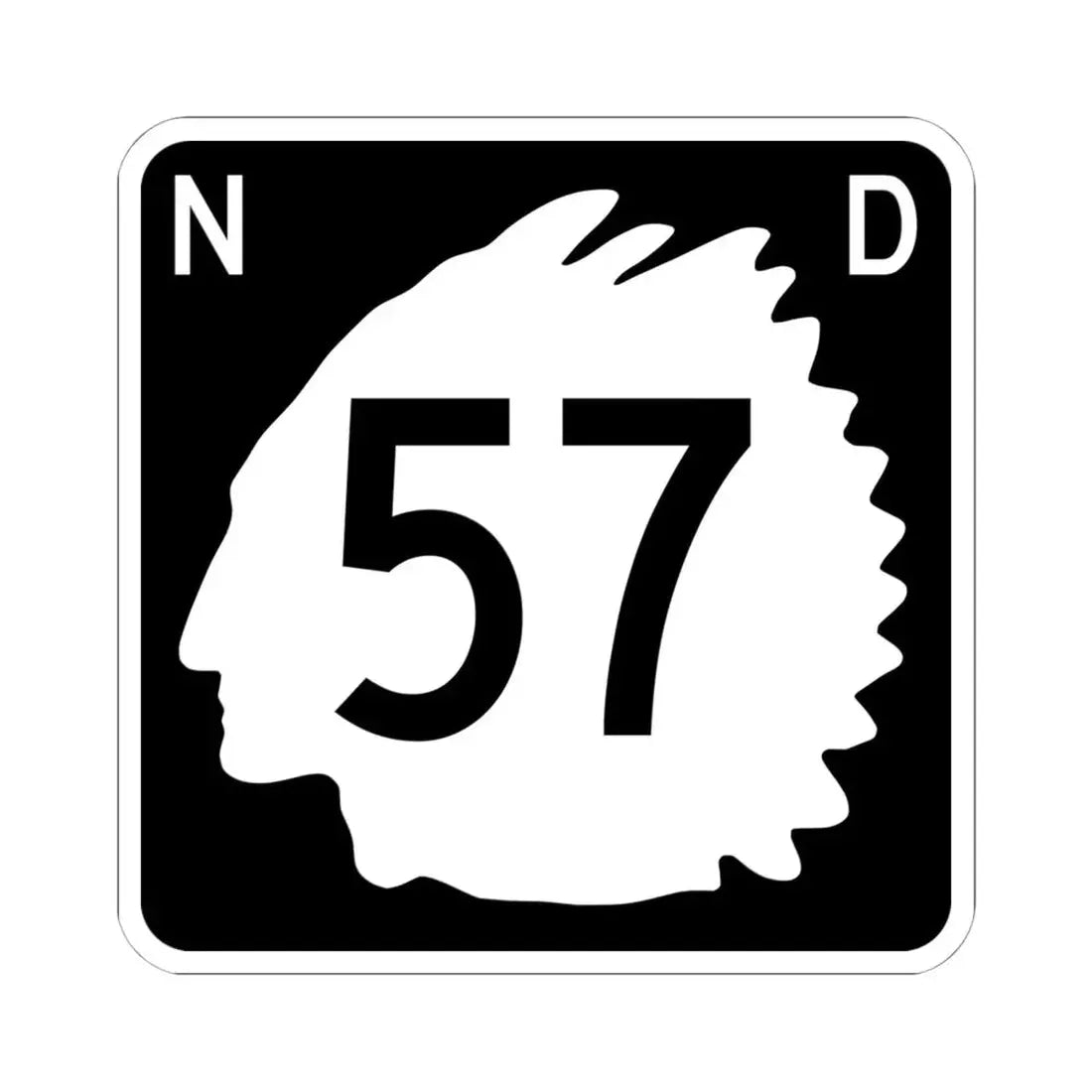 North Dakota 57 (North Dakota) (Road Sign) STICKER Vinyl Kiss-Cut Decal - The Sticker Space