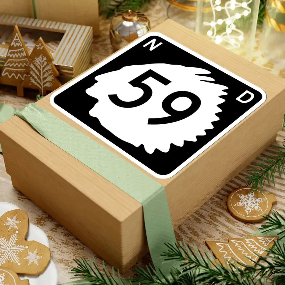 North Dakota 59 (North Dakota) (Road Sign) STICKER Vinyl Kiss-Cut Decal - The Sticker Space