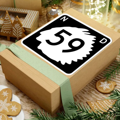 North Dakota 59 (North Dakota) (Road Sign) STICKER Vinyl Kiss-Cut Decal - The Sticker Space