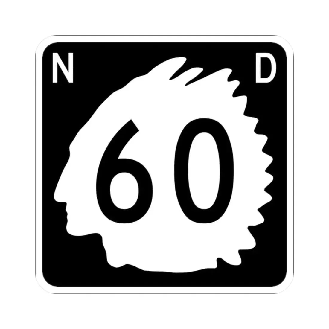 North Dakota 60 (North Dakota) (Road Sign) STICKER Vinyl Kiss-Cut Decal - The Sticker Space