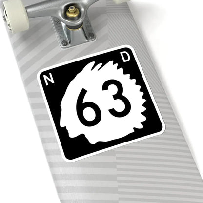 North Dakota 63 (North Dakota) (Road Sign) STICKER Vinyl Kiss-Cut Decal - The Sticker Space