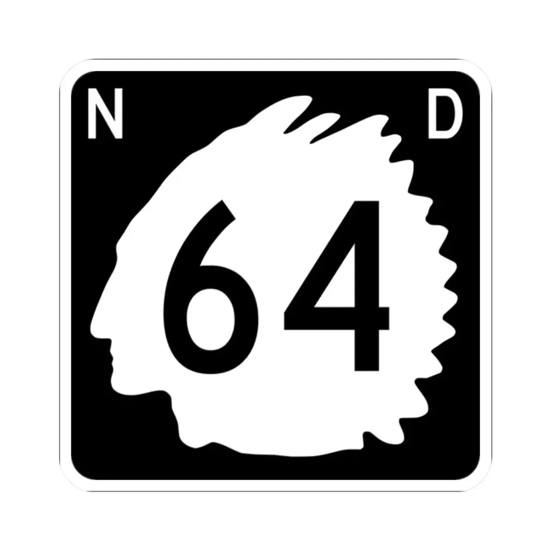 North Dakota 64 (North Dakota) (Road Sign) STICKER Vinyl Kiss-Cut Decal - The Sticker Space