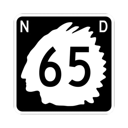 North Dakota 65 (North Dakota) (Road Sign) STICKER Vinyl Kiss-Cut Decal 2 Inch White - The Sticker Space