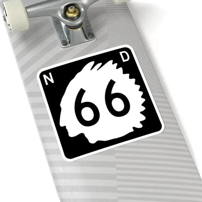 North Dakota 66 (North Dakota) (Road Sign) STICKER Vinyl Kiss-Cut Decal - The Sticker Space