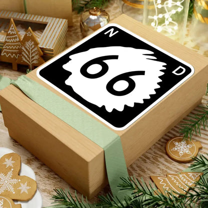 North Dakota 66 (North Dakota) (Road Sign) STICKER Vinyl Kiss-Cut Decal - The Sticker Space