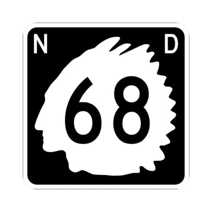North Dakota 68 (North Dakota) (Road Sign) STICKER Vinyl Kiss-Cut Decal 2 Inch White - The Sticker Space