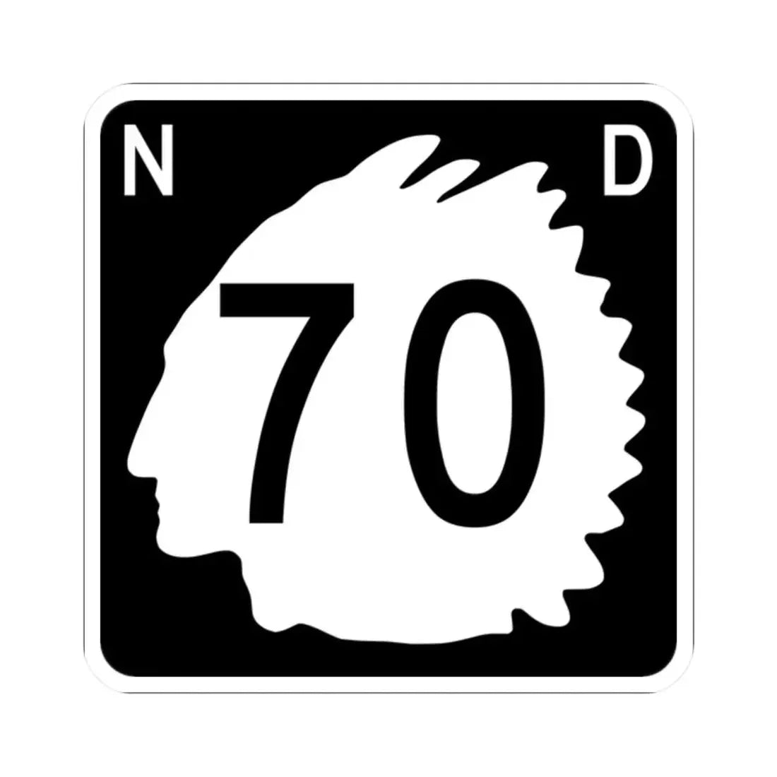 North Dakota 70 (North Dakota) (Road Sign) STICKER Vinyl Kiss-Cut Decal 2 Inch White - The Sticker Space