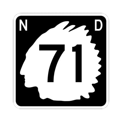 North Dakota 71 (North Dakota) (Road Sign) STICKER Vinyl Kiss-Cut Decal 4 Inch White - The Sticker Space