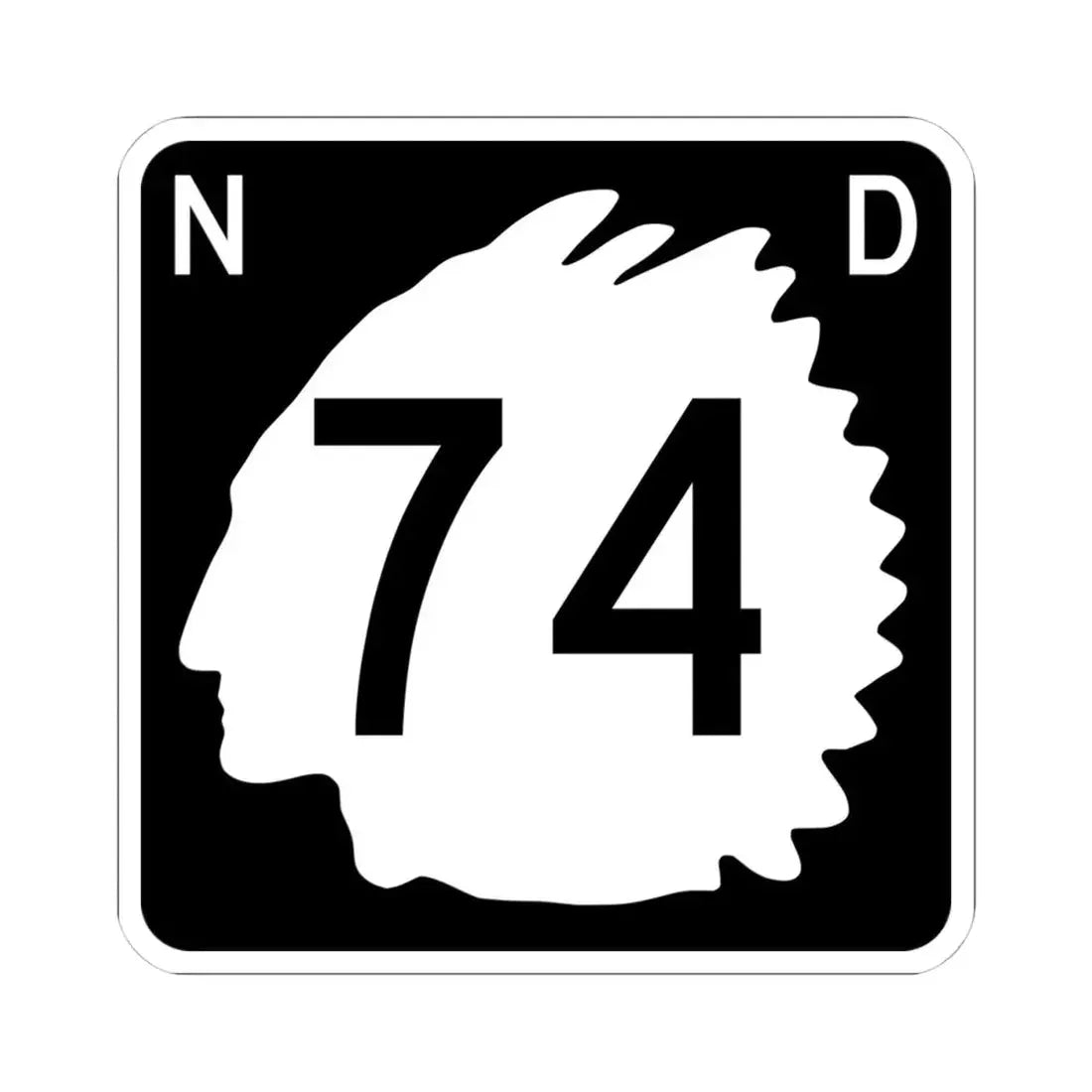 North Dakota 74 (North Dakota) (Road Sign) STICKER Vinyl Kiss-Cut Decal - The Sticker Space
