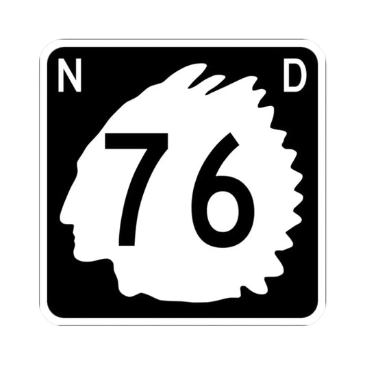 North Dakota 76 (North Dakota) (Road Sign) STICKER Vinyl Kiss-Cut Decal 2 Inch White - The Sticker Space